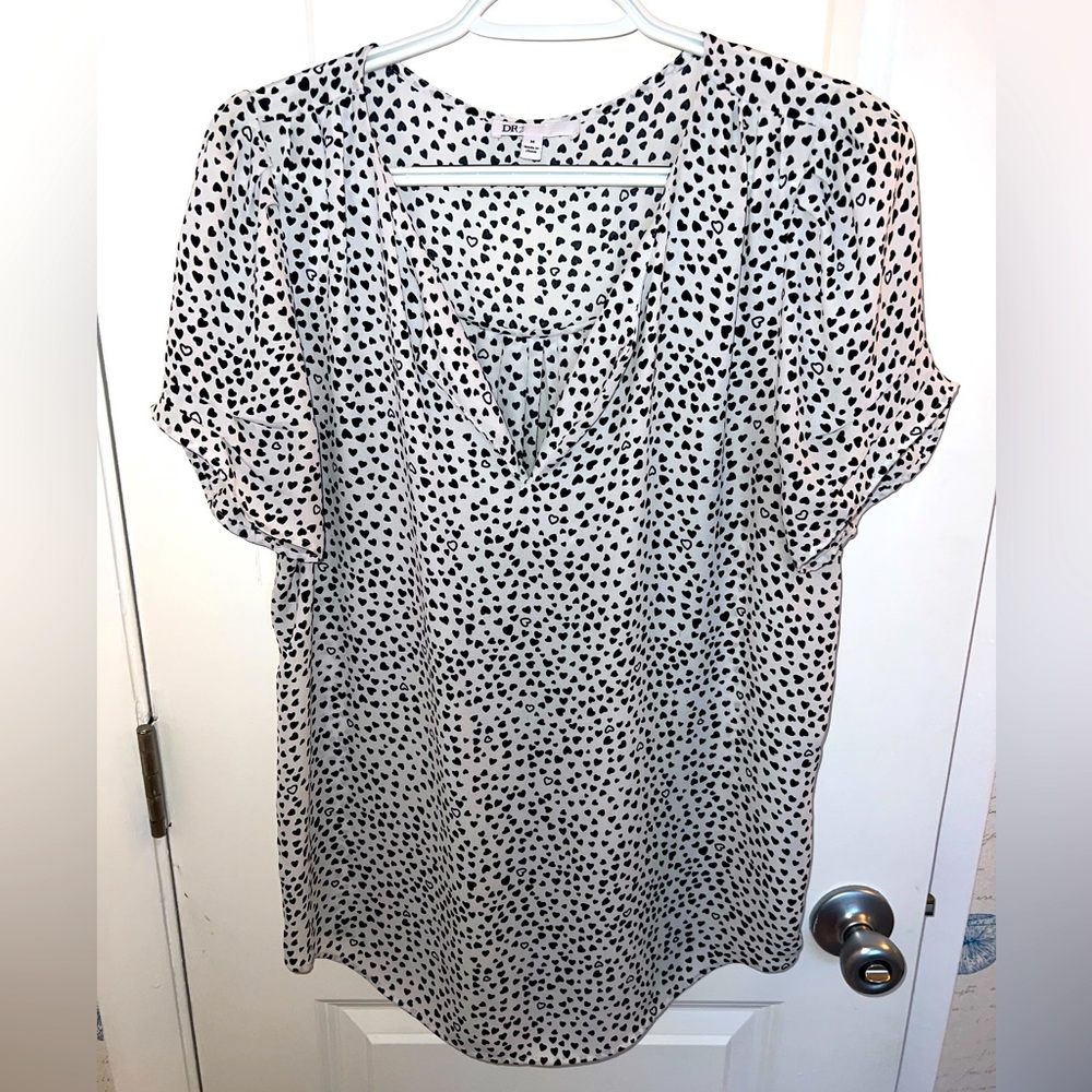 Women's Black and White Polka Dot Top